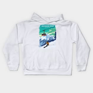 Jackson Hole Wyoming Travel Poster Kids Hoodie